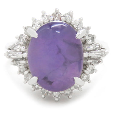 ノンブランド NON BRAND スターサファイア ダイヤリング プラチナシルバー Pt900 サファイア リング 指輪 ブルー 青 12号