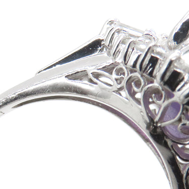 ノンブランド NON BRAND スターサファイア ダイヤリング プラチナシルバー Pt900 サファイア リング 指輪 ブルー 青 12号