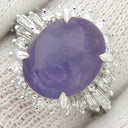 ノンブランド NON BRAND スターサファイア ダイヤリング プラチナシルバー Pt900 サファイア リング 指輪 ブルー 青 12号