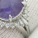 ノンブランド NON BRAND スターサファイア ダイヤリング プラチナシルバー Pt900 サファイア リング 指輪 ブルー 青 12号