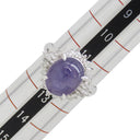 ノンブランド NON BRAND スターサファイア ダイヤリング プラチナシルバー Pt900 サファイア リング 指輪 ブルー 青 12号