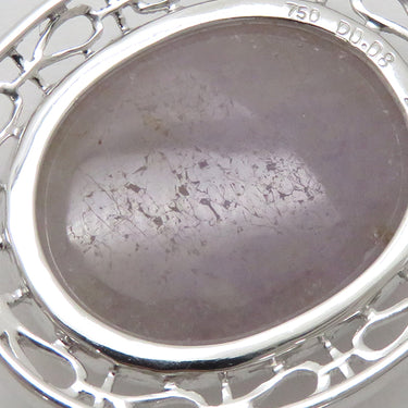 ノンブランド NON BRAND ラベンダーヒスイ ホワイトゴールド K18WG ラベンダー翡翠 ダイヤモンド ペンダントトップ 翡翠 紫