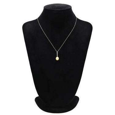 ノンブランド NON BRAND パール ダイヤ ネックレス イエローゴールド K18YG パール ダイヤモンド ネックレス 真珠 スイング 3連 ダイヤモンド イエローゴールド ハート