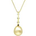 ノンブランド NON BRAND パール ダイヤ ネックレス イエローゴールド K18YG パール ダイヤモンド ネックレス 真珠 スイング 3連 ダイヤモンド イエローゴールド ハート