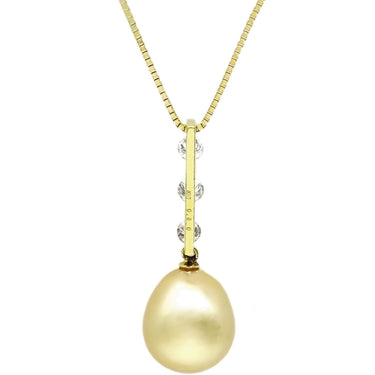 ノンブランド NON BRAND パール ダイヤ ネックレス イエローゴールド K18YG パール ダイヤモンド ネックレス 真珠 スイング 3連 ダイヤモンド イエローゴールド ハート