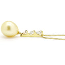 ノンブランド NON BRAND パール ダイヤ ネックレス イエローゴールド K18YG パール ダイヤモンド ネックレス 真珠 スイング 3連 ダイヤモンド イエローゴールド ハート