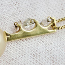 ノンブランド NON BRAND パール ダイヤ ネックレス イエローゴールド K18YG パール ダイヤモンド ネックレス 真珠 スイング 3連 ダイヤモンド イエローゴールド ハート