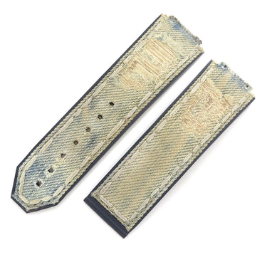 ウブロ HUBLOT ビッグバン 301用 デニム×ラバーバンド デニム×ブルー デニム ラバー 腕時計パーツ 純正 替え ベルト ストラップ 25mm ブルー 青