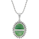 ノンブランド NON BRAND ジェダイト 翡翠 ヒスイ ダイヤモンド プラチナシルバー Pt900 Pt850 ヒスイ ダイヤモンド ネックレス Pt850 ペンダント グリーン 緑