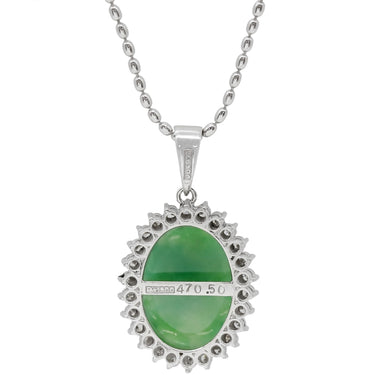 ノンブランド NON BRAND ジェダイト 翡翠 ヒスイ ダイヤモンド プラチナシルバー Pt900 Pt850 ヒスイ ダイヤモンド ネックレス Pt850 ペンダント グリーン 緑