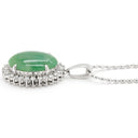 ノンブランド NON BRAND ジェダイト 翡翠 ヒスイ ダイヤモンド プラチナシルバー Pt900 Pt850 ヒスイ ダイヤモンド ネックレス Pt850 ペンダント グリーン 緑