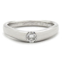 ノンブランド NON BRAND ダイヤリング プラチナシルバー Pt950 ダイヤモンド リング 指輪 1P 1石 イニシャル・日付の刻印あり 10号