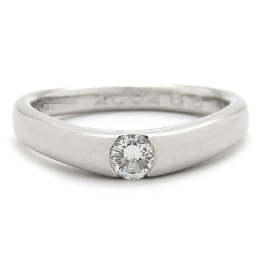 ノンブランド NON BRAND ダイヤリング プラチナシルバー Pt950 ダイヤモンド リング 指輪 1P 1石 イニシャル・日付の刻印あり 10号