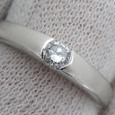 ノンブランド NON BRAND ダイヤリング プラチナシルバー Pt950 ダイヤモンド リング 指輪 1P 1石 イニシャル・日付の刻印あり 10号