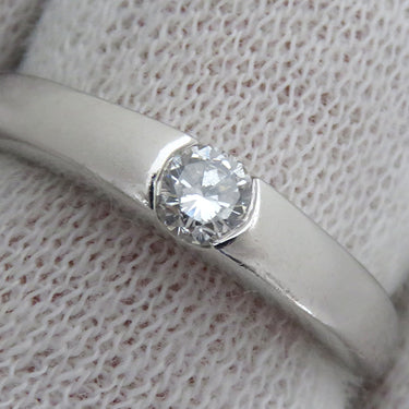 ノンブランド NON BRAND ダイヤリング プラチナシルバー Pt950 ダイヤモンド リング 指輪 1P 1石 イニシャル・日付の刻印あり 10号