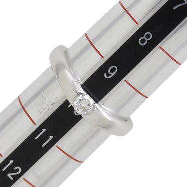 ノンブランド NON BRAND ダイヤリング プラチナシルバー Pt950 ダイヤモンド リング 指輪 1P 1石 イニシャル・日付の刻印あり 10号