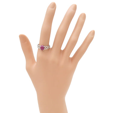 ノンブランド NON BRAND ルビー ダイヤリング プラチナシルバー Pt900 ルビー ダイヤモンド リング 指輪 レッド 赤 15号