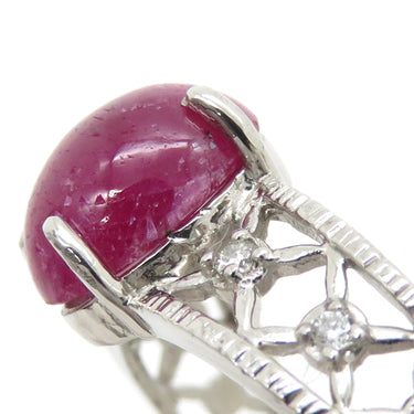 ノンブランド NON BRAND ルビー ダイヤリング プラチナシルバー Pt900 ルビー ダイヤモンド リング 指輪 レッド 赤 15号