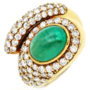 ノンブランド NON BRAND エメラルド ダイヤモンド リング イエローゴールド K18YG エメラルド ダイヤモンド リング 指輪 グリーン 緑 750 12号