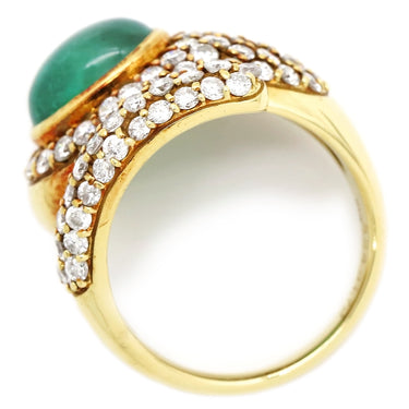 ノンブランド NON BRAND エメラルド ダイヤモンド リング イエローゴールド K18YG エメラルド ダイヤモンド リング 指輪 グリーン 緑 750 12号