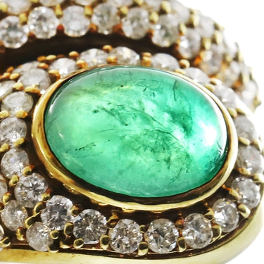 ノンブランド NON BRAND エメラルド ダイヤモンド リング イエローゴールド K18YG エメラルド ダイヤモンド リング 指輪 グリーン 緑 750 12号