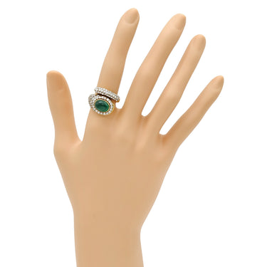 ノンブランド NON BRAND エメラルド ダイヤモンド リング イエローゴールド K18YG エメラルド ダイヤモンド リング 指輪 グリーン 緑 750 12号