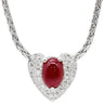 ノンブランド NON BRAND ルビー ダイヤ プラチナシルバー Pt850 Pt900 ルビー ダイヤモンド ネックレス プラチナ レッド ハートモチーフ ペンダント