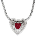 ノンブランド NON BRAND ルビー ダイヤ プラチナシルバー Pt850 Pt900 ルビー ダイヤモンド ネックレス プラチナ レッド ハートモチーフ ペンダント