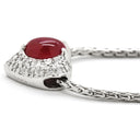 ノンブランド NON BRAND ルビー ダイヤ プラチナシルバー Pt850 Pt900 ルビー ダイヤモンド ネックレス プラチナ レッド ハートモチーフ ペンダント