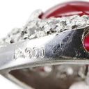 ノンブランド NON BRAND ルビー ダイヤ プラチナシルバー Pt850 Pt900 ルビー ダイヤモンド ネックレス プラチナ レッド ハートモチーフ ペンダント