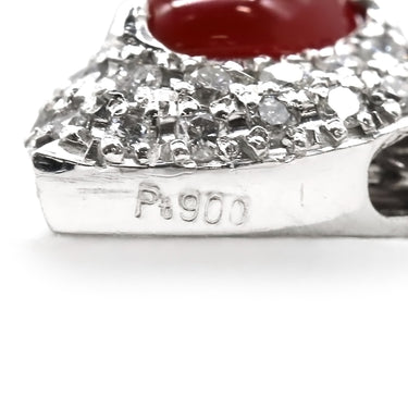 ノンブランド NON BRAND ルビー ダイヤ プラチナシルバー Pt850 Pt900 ルビー ダイヤモンド ネックレス プラチナ レッド ハートモチーフ ペンダント