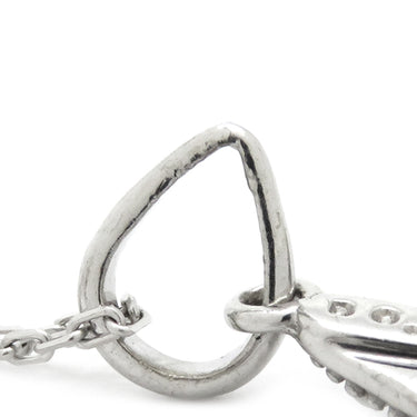 ノンブランド NON BRAND パール ペンダント ホワイトゴールド K18WG パール ダイヤモンド ネックレス Nモチーフ 1Pダイヤ