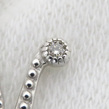 ノンブランド NON BRAND パール ペンダント ホワイトゴールド K18WG パール ダイヤモンド ネックレス Nモチーフ 1Pダイヤ