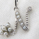 ノンブランド NON BRAND パール ペンダント ホワイトゴールド K18WG パール ダイヤモンド ネックレス Nモチーフ 1Pダイヤ