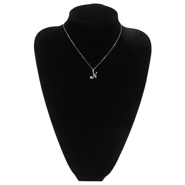 ノンブランド NON BRAND パール ペンダント ホワイトゴールド K18WG パール ダイヤモンド ネックレス Nモチーフ 1Pダイヤ