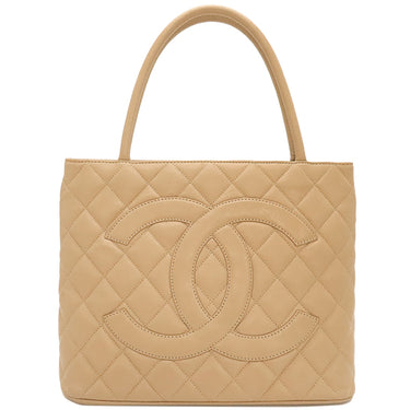 シャネル CHANEL 復刻トート A01804 ベージュ キャビアスキン トートバッグ ゴールド金具 ココマーク ショルダーバッグ 肩掛け