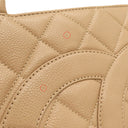 シャネル CHANEL 復刻トート A01804 ベージュ キャビアスキン トートバッグ ゴールド金具 ココマーク ショルダーバッグ 肩掛け