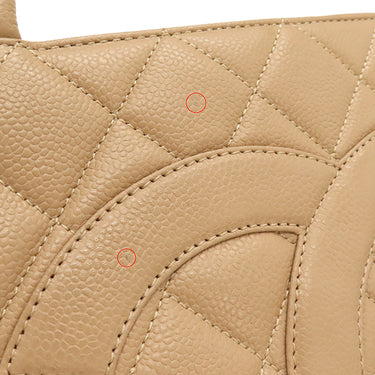 シャネル CHANEL 復刻トート A01804 ベージュ キャビアスキン トートバッグ ゴールド金具 ココマーク ショルダーバッグ 肩掛け