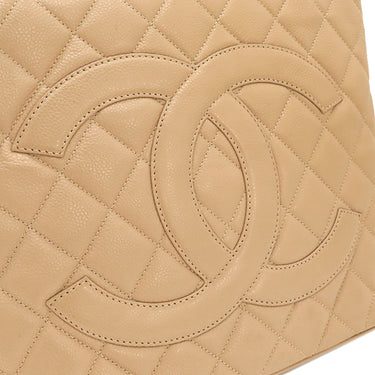 シャネル CHANEL 復刻トート A01804 ベージュ キャビアスキン トートバッグ ゴールド金具 ココマーク ショルダーバッグ 肩掛け