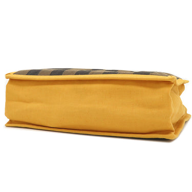 フェンディ FENDI ぺカン 8BH252 ブラウン×イエロー キャンバス レザー トートバッグ ゴールド金具 ハンドバッグ ミニトート 茶 黄