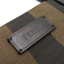 フェンディ FENDI ぺカン 8BH252 ブラウン×イエロー キャンバス レザー トートバッグ ゴールド金具 ハンドバッグ ミニトート 茶 黄