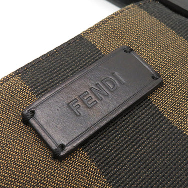 フェンディ FENDI ぺカン 8BH252 ブラウン×イエロー キャンバス レザー トートバッグ ゴールド金具 ハンドバッグ ミニトート 茶 黄