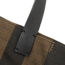 フェンディ FENDI ぺカン 8BH252 ブラウン×イエロー キャンバス レザー トートバッグ ゴールド金具 ハンドバッグ ミニトート 茶 黄