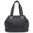 シャネル CHANEL チョコバー ハンドバッグ ブラック キャビアスキン トートバッグ シルバー金具 黒 ココマーク