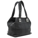 シャネル CHANEL チョコバー ハンドバッグ ブラック キャビアスキン トートバッグ シルバー金具 黒 ココマーク