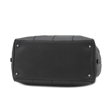 シャネル CHANEL チョコバー ハンドバッグ ブラック キャビアスキン トートバッグ シルバー金具 黒 ココマーク