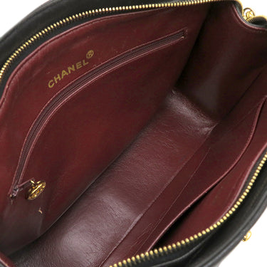 シャネル CHANEL マトラッセ ブラック レザー ショルダーバッグ ゴールド金具 黒 チェーンショルダー 肩掛け