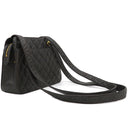 シャネル CHANEL マトラッセ ブラック レザー ショルダーバッグ ゴールド金具 黒 チェーンショルダー 肩掛け