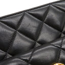 シャネル CHANEL マトラッセ ブラック レザー ショルダーバッグ ゴールド金具 黒 チェーンショルダー 肩掛け