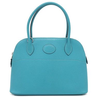 エルメス HERMES ボリード27 ターコイズ シェーブル 2WAYバッグ シルバー金具 青 ショルダー